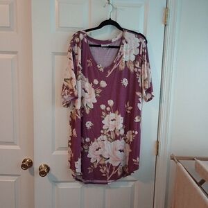 Floral Purple Tunic Top